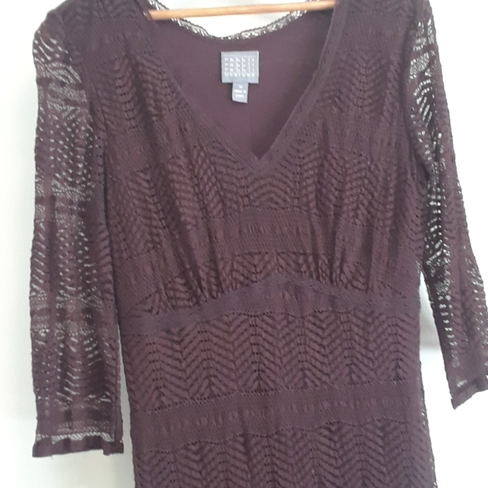 Brown Lace Midi Dress